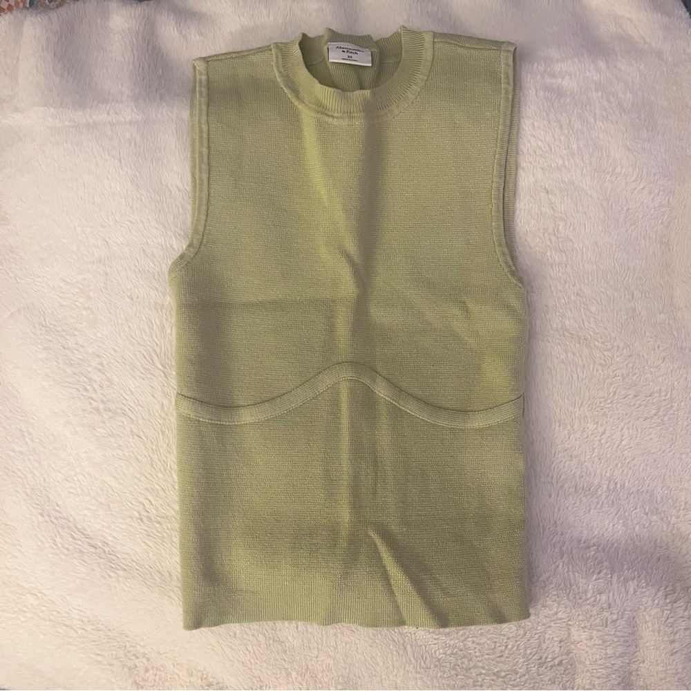 Abercrombie & Fitch Light Lime Green Sleeveless Knit Tank